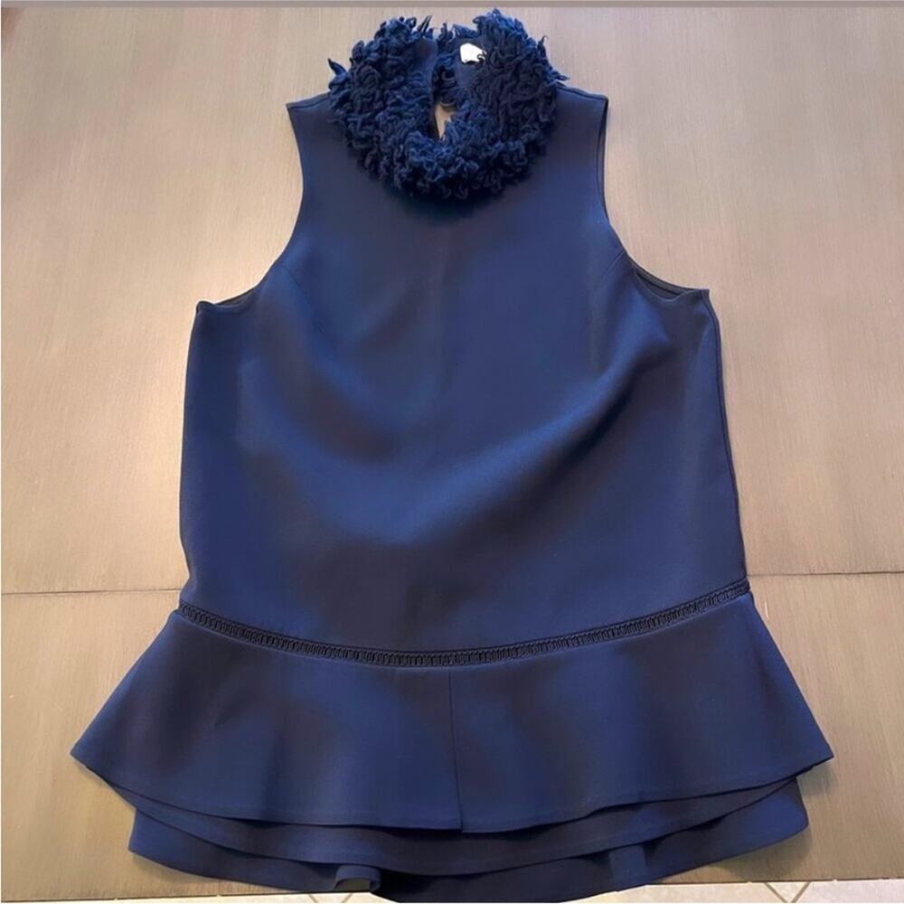 JONATHAN SIMKHAI Turtleneck Fur Top - Picture 1 of 5